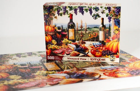 500 Springbok Vineyard View Piece Jigsaw Puzzle for Adults - Wine and Fall Puzzle - Unique Cut Pieces - Made in USA