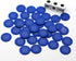 Left Right Center Dice Game Set, 3 Dices + 36 Blue Chips (Blue)