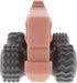 Nuby 6+ Silicone Teether Toy for Babies - Textured Teething Red Firetruck with Moving Wheels - Soothes Sore Gums