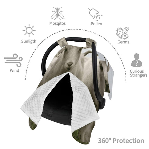 Zhbvncp Goat Baby Car Seat Cover & Breastfeeding Nursing Cover - Breathable Stretch Fabric Multi-Use Nursing Cover