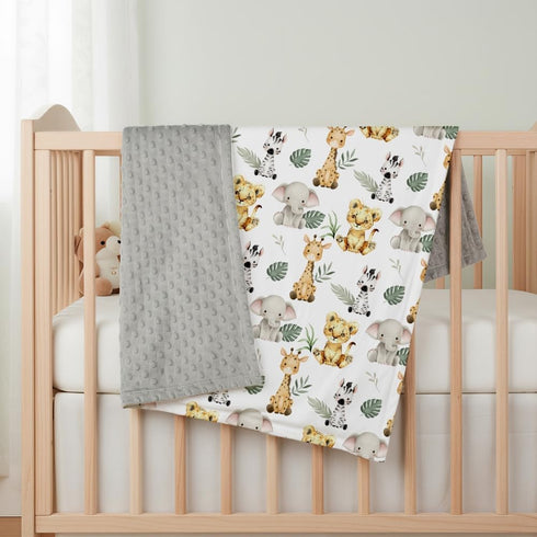 FIGEPO 1) Safari Jungle Animals Baby Blanket Gender Neutral Blankets for Newborn Baby Girls or Boys Nursery Toddler