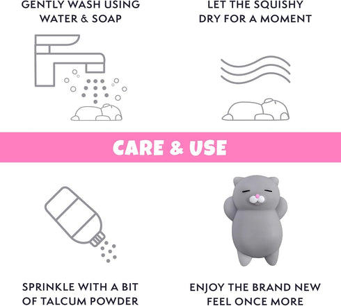 Nutty Toys Squishy Cat Set, 2" Soft Silicone Kawaii Kitties, Top Stress Relief Toy, Unique Gifts for Teens