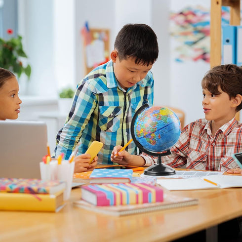 VAP 6 inch World Globe for Kids Learning - Interactive Earth Globe with Stand for Children Students Educational