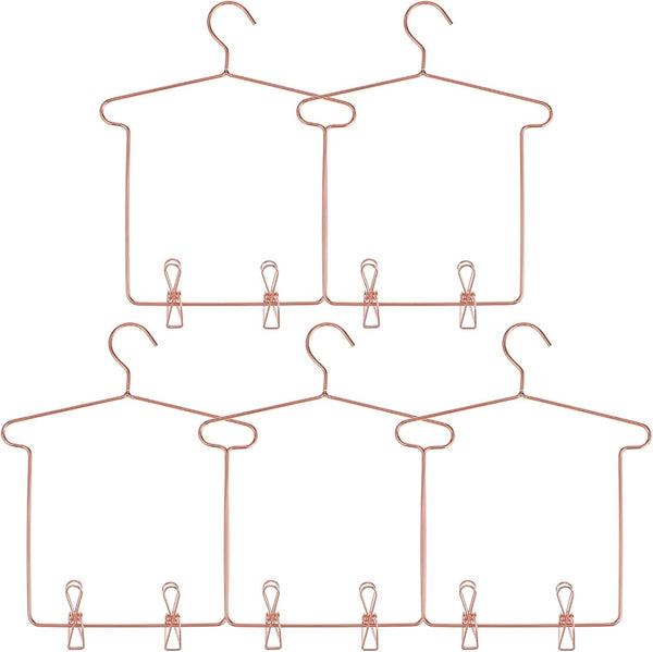 5 Sets Mini Doll Hanger Accessories, Little Hangers for 18 Inch Dolls, Iron Baby Clothing Support