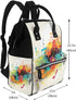 KHIRY Backpack Mummy Backpack Diaper Bag Nappy Baby Bag Abstract Music Themed Multifunction Changing Bags for Travel