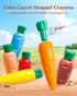 12 1-3 30-Page 120 JUPITEARTH Carrot Crayons for Kids Colors, Non Toxic Beeswax Crayons for Toddlers with Coloring Book