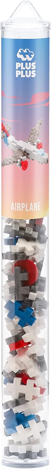 PLUS PLUS - Airplane, 70 Piece Construction Building Stem/Steam Toy, Interlocking Mini Puzzle Blocks