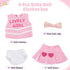 BABESIDE 4 Pcs Reborn Baby Doll Clothes Set for 17-22 Inch Dolls, Baby Doll Skirt with Heart Pattern and Baby Doll Accessories fit Realistic Baby Doll Girl, Pink