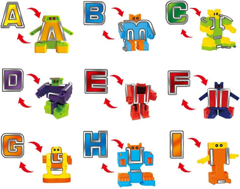 26 Cyeah Alphabet Robot Toys for Preschool Kids Education, Transforming Robotic Toys Pieces