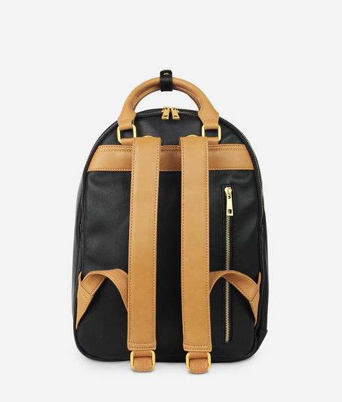 Pack Backpack FAWN DESIGN Diaper (Classic with Contemporary Diaper Bag Features) (Black/Tan)