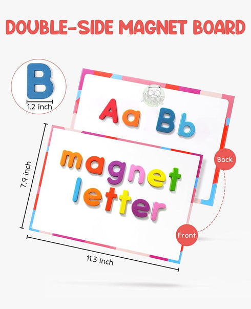 238 Gamenote Classroom Magnetic Alphabet Letters Kit Pcs with Double - Side Magnet Board - Foam Alphabet Letters