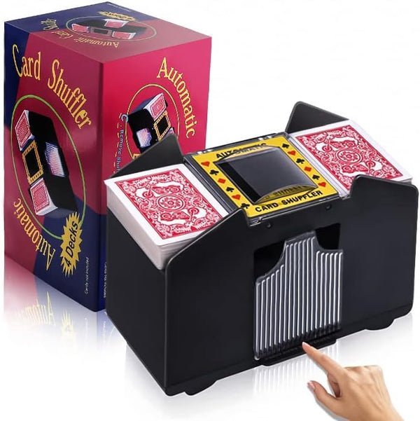Automatic Card Shuffler 1/2/4/6 Decks, Electric Battery-Operated Shuffler for Poker, Home Card Games