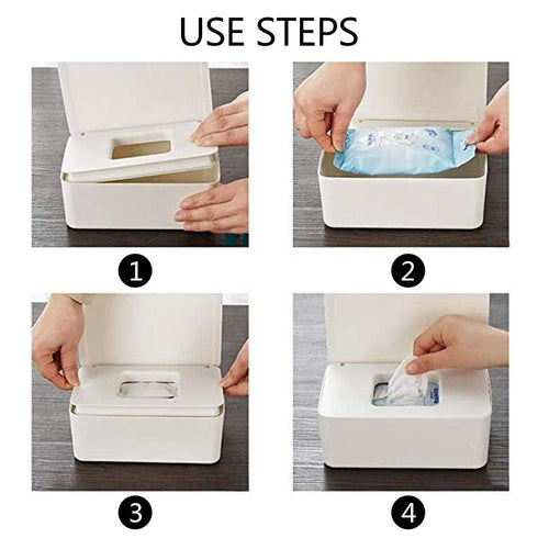 Onebycitess Baby Wipes Dispenser, Baby Wipes Case Holder Keeps Diaper Wipes Fresh Non-Slip Wipe Container Three-Layer