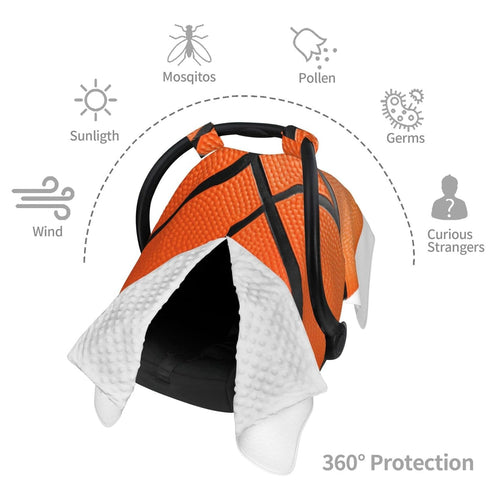 Zhbvncp Funny Basketball Sport Baby Car Seat Cover & Breastfeeding Nursing Cover - Breathable Stretch Fabric Multi-Use
