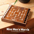 18 2 9 Nine Mens Morris Board Game, Marble Strategy Game, Solid Wooden Game with Marbles, Player Games, Ancient Board