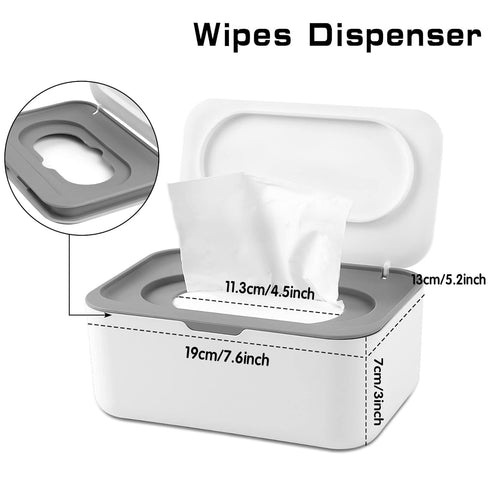 3 Pack NOVWANG Baby Wipes Dispenser Wipes Holder with Lids, Keeps Wipes Fresh, Refillable Wipes Container with Sealing