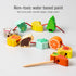 Montessori Educational Wooden Lacing Beads Toys for Toddler 3-5 Years Old, Farm Animals Fruits Vegetables Threading