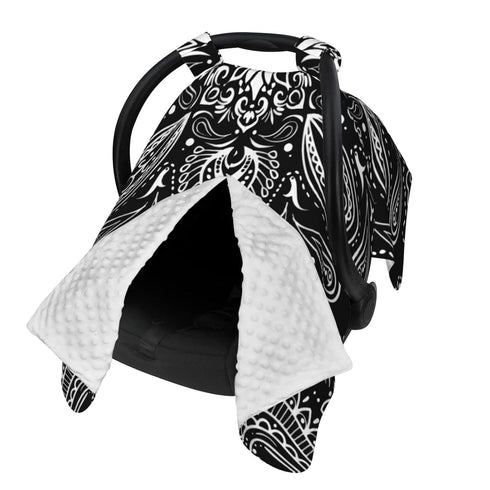 Hcpwzrf Black White Paisley Baby Car Seat Cover & Nursing Cover - Breathable