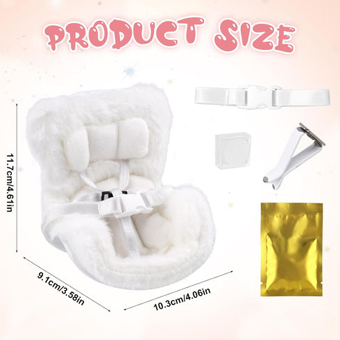 BOXOB 3.94-6.69in Dolls Car Seat, Decorative Car Doll Sofa with Furry Cushion & Fragrant Tablets Cute Air Vents Chair