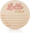 NQEUEPN Baby Announcement Sign, 5.9in Wooden Hello World Newborn Signs Birth Announcement Sign