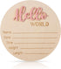 NQEUEPN Baby Announcement Sign, 5.9in Wooden Hello World Newborn Signs Birth Announcement Sign