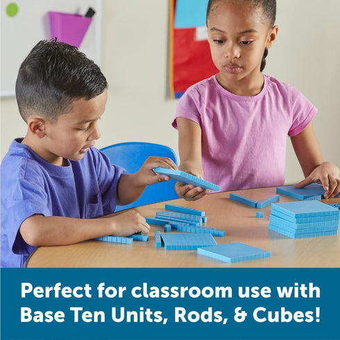 Learning Resources Plastic Base Ten Flats, 10 Piece Set