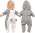 Miunana 1pcs Elephant Pajamas Outfit for 13-15 Inch Baby Doll Clothes, Grey and White Doll Pajamas