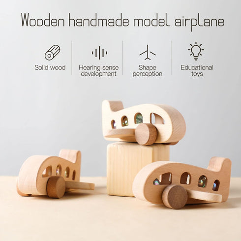 ibwaae Wooden Airplane Toys, Air Transport Vehicles Play Set, STEM Learning Gift Montessori Toy for Toddlers