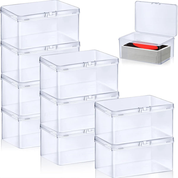 Qunclay 10 Pcs Clear Playing Card Case, Card Deck Storage Box Compatible with MTG/TCG Baseball Cards
