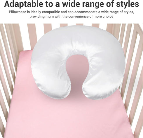 Nurnesy Satin Nursing Pillow Cover,Soft Washable Breathable,Protect for Baby Hair and Skin, Breastfeeding Pillow