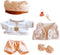 niannyyhouse Bear Suit Dress Up, Hat T-Shirt Vest Pants Shoes Backpack 7.8in (20cm) Plush Doll Stuffed Figures Toys