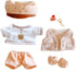 niannyyhouse Bear Suit Dress Up, Hat T-Shirt Vest Pants Shoes Backpack 7.8in (20cm) Plush Doll Stuffed Figures Toys