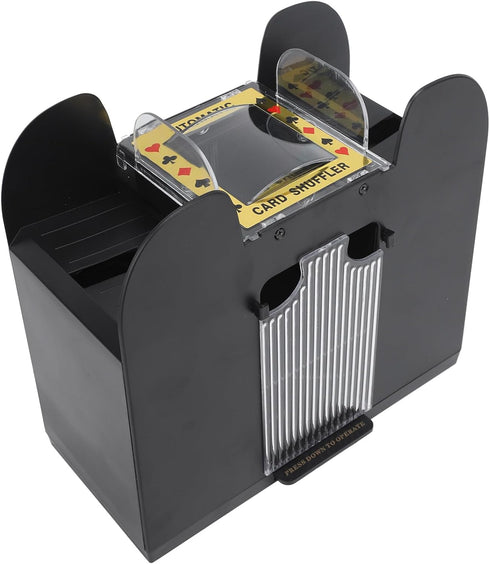 Automatic Card Shuffler, 1-6 Deck Battery Powered Machine, Lower Noise Electric Poker Shuffler for Home