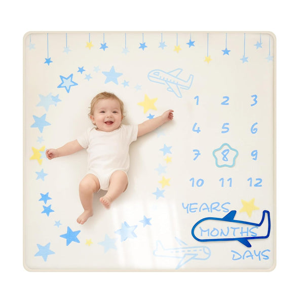 1.3" Thick Playmat for Floor, 50 x50 Monthly Milestone Mat, Padded Support