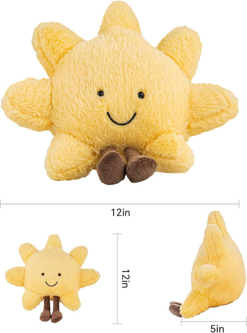 Generic 12" (2PCS) Sun and Moon Plush, Smiling Fun Filled Sun Pillow, Moon and Sunshine Animal Pillow Soft Plush Toy