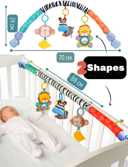 Pau1Hami1ton Gifts.S-19(Zebra) Baby Stroller Arch Toys, Car Seat Toys,Bouncer Toy Bar/Mobile for Bassinet,Adjustable