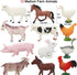 Realistic Farm Animal Figures Toys, 44 Pcs Plastic Farm Figurines Playset Includes Fences Mini Farm Animal Cake Topper Learning Toy Set for Kids & Toddlers