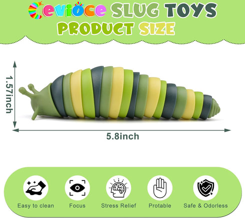 Favors,1Pc 3+ Cevioce Sensory Slug Fidget Toys,Mini Fidget Slug Toys for Adults & Kids Party Cute Autism Sensory Toys
