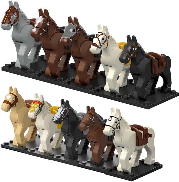 ALiquid Custom Minifigure Horse Set for Lego Minifigures - 10 Pcs
