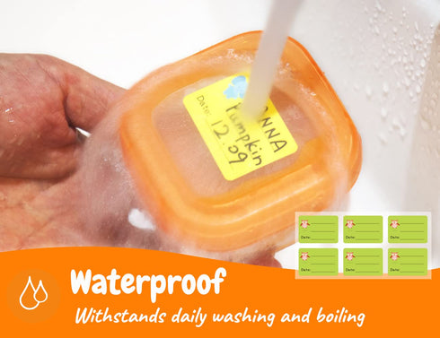Baby Food Labels, Removable Write-On Daycare Date Labels for OXO Tot Baby Food Storage Containers, Trays, Jars, Freezer