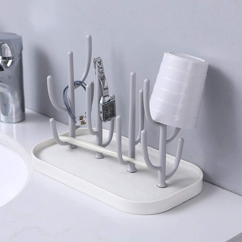 FEOOWV Baby Bottle Drying Rack with Base, Creative Tree Branch Baby Bottle Dryer Holder for Bottles, Teats, Cups, Pump