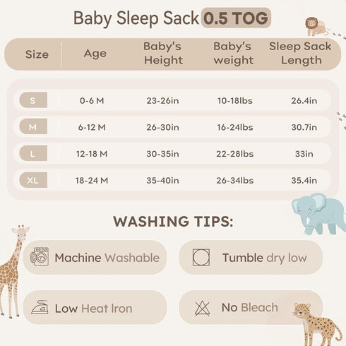 6-12 0.5 3 Pack 100% 2-Way Unnivoll Baby Sleep Sack Months Tog Wearable Blanket Baby, Cotton Lightweight Sleeping Sack