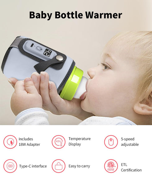 Chonomai 5-Speed 18W Bottle Warmer, Baby Milk Warmer with Temperature Control, Stable Constant Warming with LED