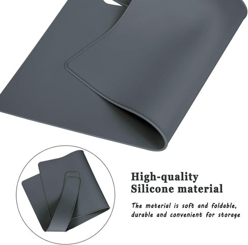 Durable High Chair Placemat - Silicone Clean and Hygienic Placemat for IKEA Antilop Highchair, Gray