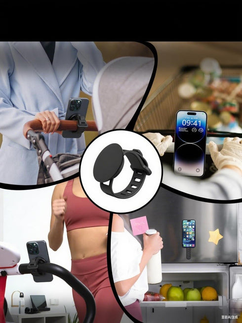 Longomat Stroller Phone Holder Universal Phone Holder for Stroller Strong magnetic phone holder with adjustable strap