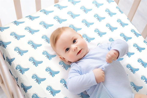 Jola's House 4 Pack Set Soft Baby Boy Crib Sheets for Standard Crib Mattress Dinosaur Star Cloud Soft Neutral Unisex
