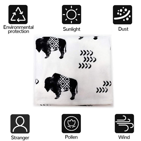 Buffalo Car Seat Canopy for Babies, Multiuse Cover for Nursing, Shopping Cart, High Chair, Soft Breathable