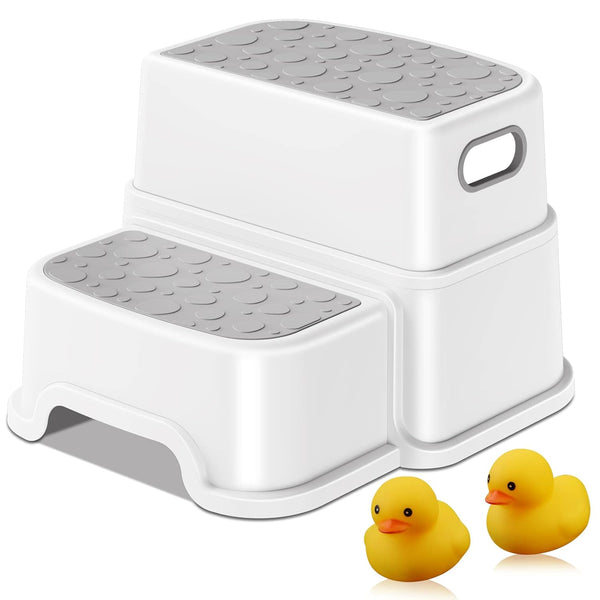Toddler Step Stool,2 Step Stools for Kids with Anti-Slip Surface and Rubber