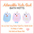 Olivia The Owl Washcloth - Animal Shape Cotton Mitt - Bath Glove for Kids - Cute Puppet Bath Glove (Pink, Blue)
