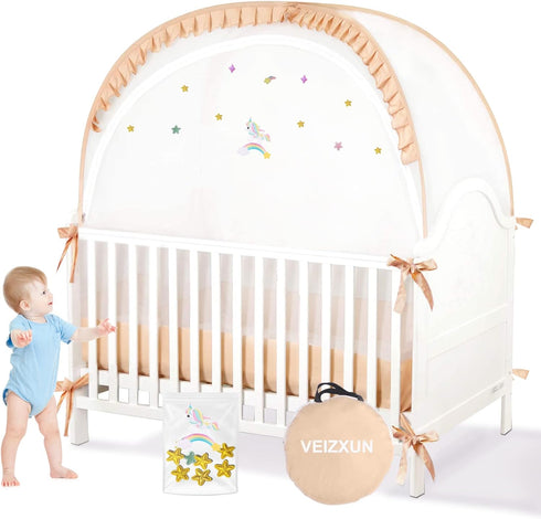 Crib Tent to Keep Baby from Climbing Out, Wonderful Stars Breathable Pop-up
